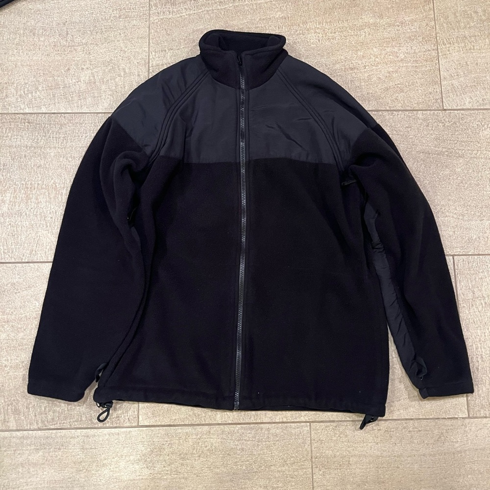 US Navy Black Fleece Liner for Utility Jacket Men Size Small Regular